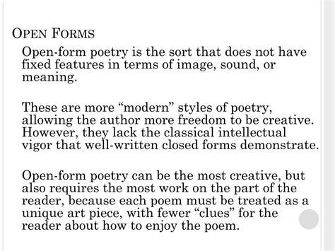 Open Form Poetry Definition: The Fringes of Traditional and Free-Flowing Artistic Expression